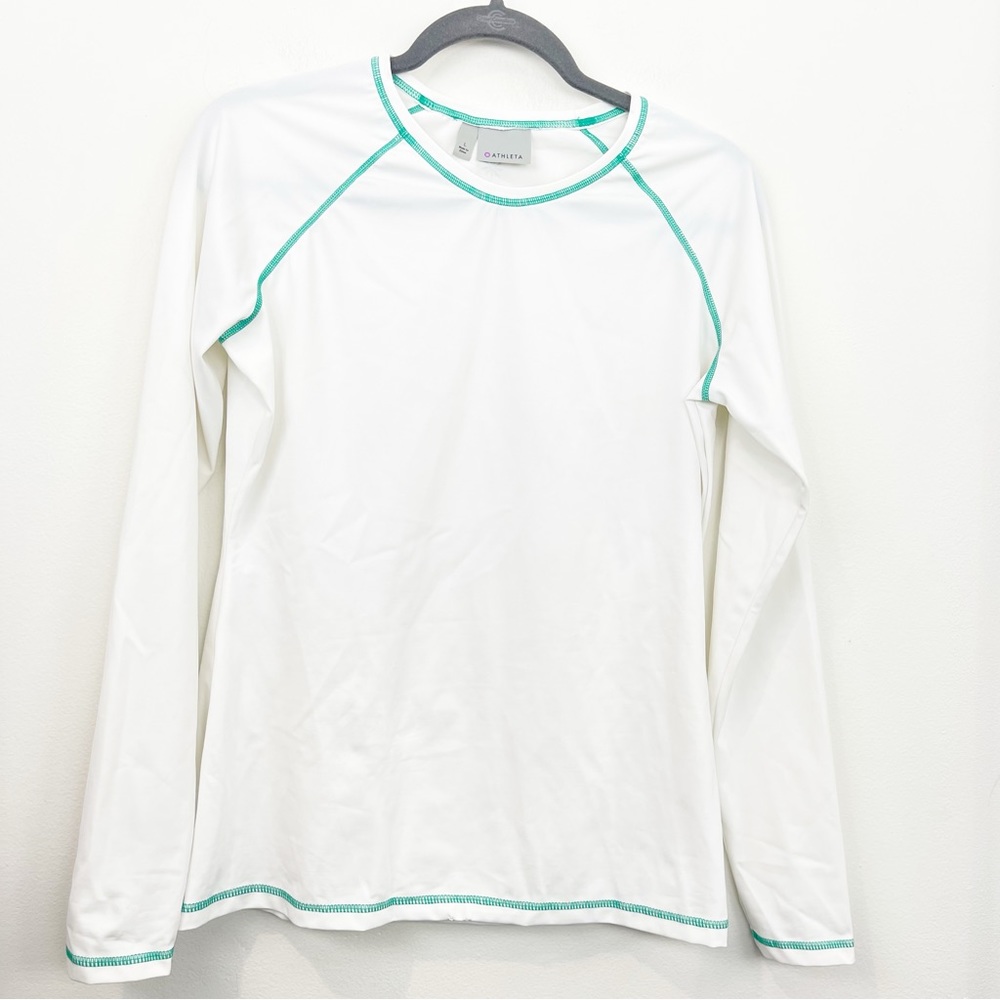 Athleta Zahara Rashguard in White Size Large